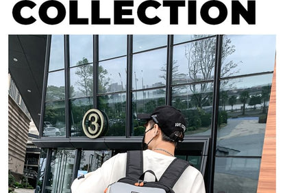 Lettering Applique Laptop Backpack