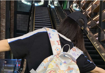 Star Print Nylon Laptop Backpack / Bag Charm / Set