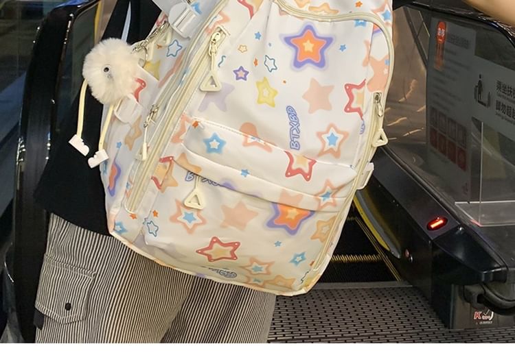 Star Print Nylon Laptop Backpack / Bag Charm / Set