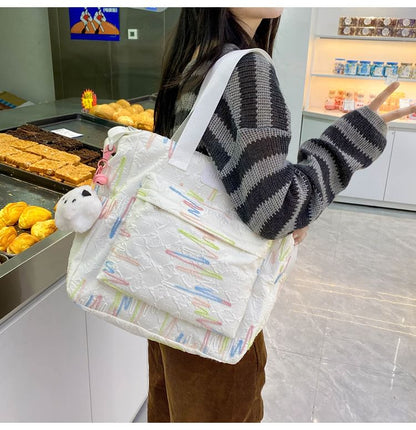 Embroidered Nylon Laptop Backpack / Tote Bag / Pencil Case / Bag Charm / Set