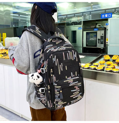 Embroidered Nylon Laptop Backpack / Tote Bag / Pencil Case / Bag Charm / Set