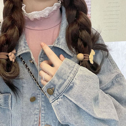 Mock Neck Long-Sleeve Knit Top with Lace Accents