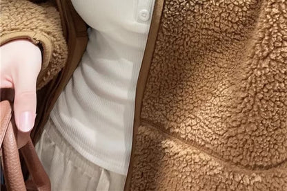 Scoop Neck Lace Trim Fitted Long Sleeve Top