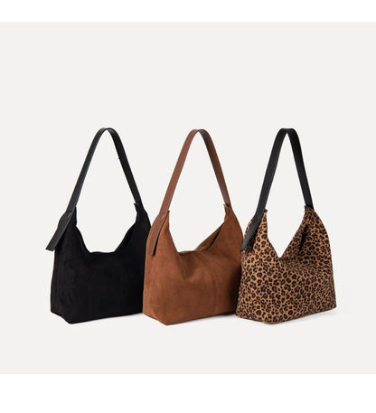 Faux Suede Shoulder Bag