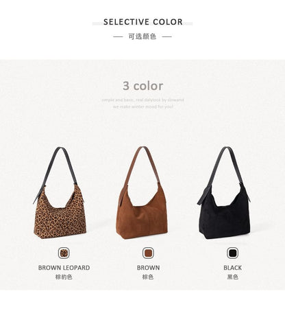Faux Suede Shoulder Bag