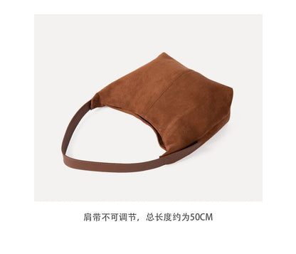Faux Suede Shoulder Bag