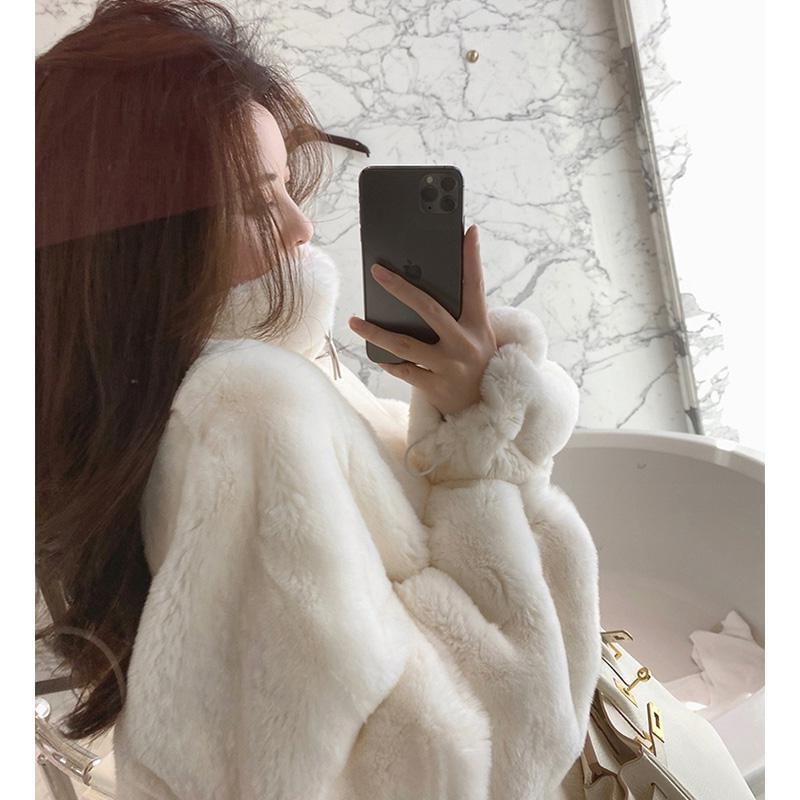 Plain Hooded Oversized Faux Fur Jacket