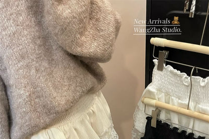 Stretch-Band Solid Panel Mesh Mini Flared Skirt