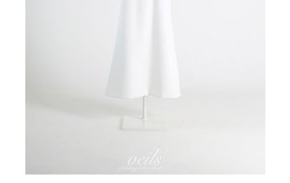 Elbow-Sleeve Off Shoulder Plain Mermaid Evening Gown