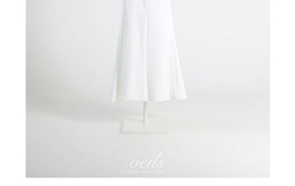 Elbow-Sleeve Off Shoulder Plain Mermaid Evening Gown