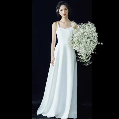 Sleeveless Sweetheart Neckline Plain A-Line Evening Gown