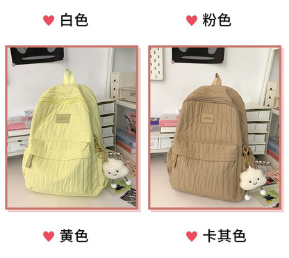 Lettering Applique Nylon Backpack