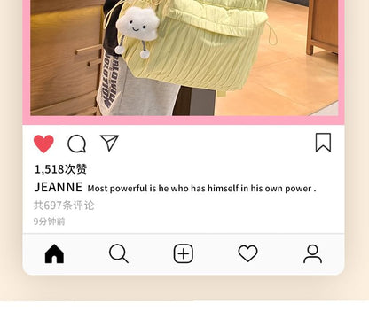 Lettering Applique Nylon Backpack