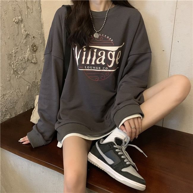 Crewneck Lettering Sweatshirt