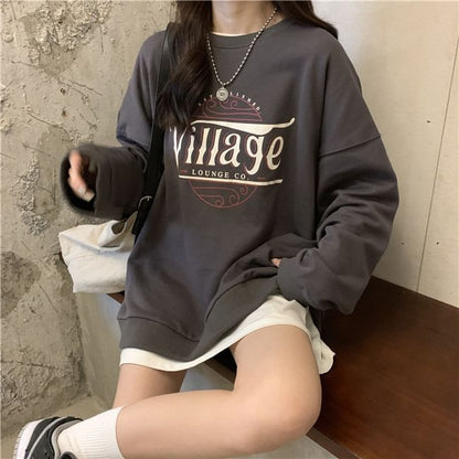 Crewneck Lettering Sweatshirt