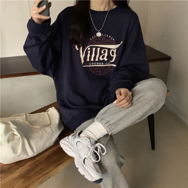 Crewneck Lettering Sweatshirt