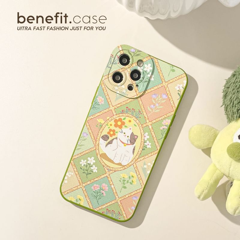 Cat Floral Phone Case