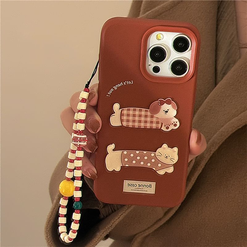 Animal Phone Case / Strap / Set - iPhone 16 Pro Max / 16 Pro / 16 Plus / 16 / 15 Pro Max / 15 Pro / 15 Plus / 15 / 14 Pro Max / 14 Pro / 14 Plus / 14 / 13 Pro Max / 13 Pro / 13