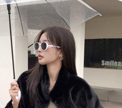 Long Sleeve Faux Fur Button-Up Jacket