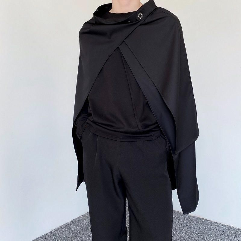 Asymmetric Midi Skirt with Front Slit - Plain Fabric