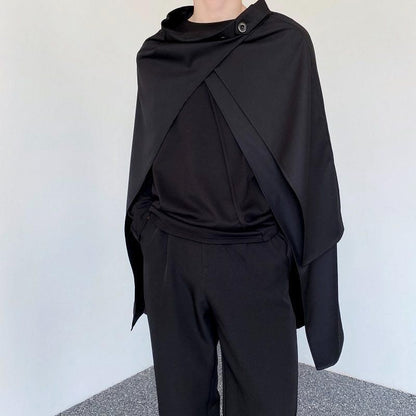 Asymmetric Midi Skirt with Front Slit - Plain Fabric