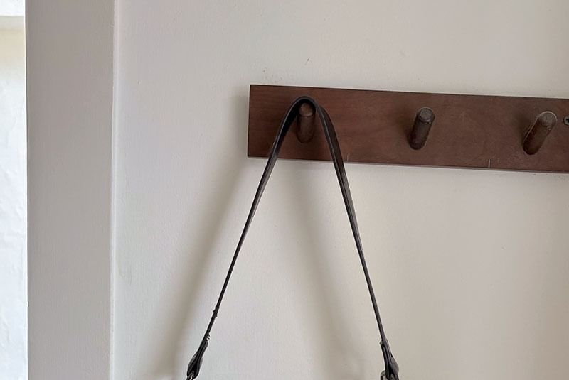 Buckled Faux Leather Shoulder Bag
