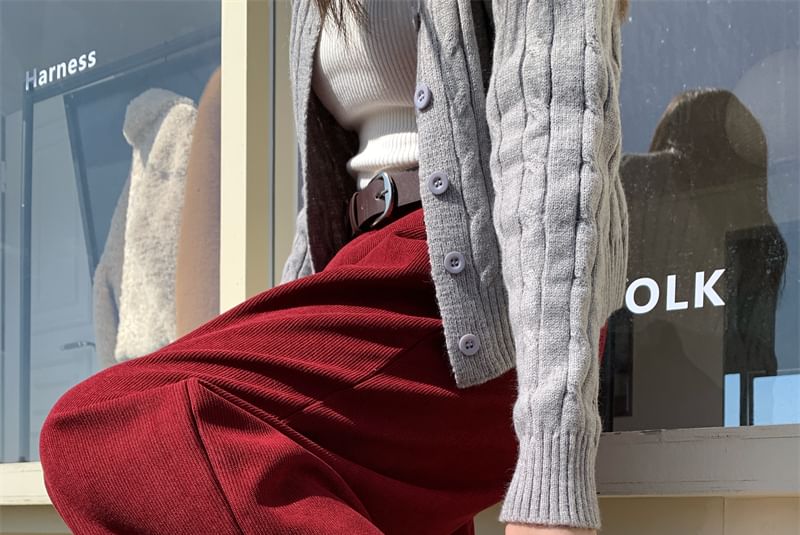 High Waist Plain Baggy Cargo Pants