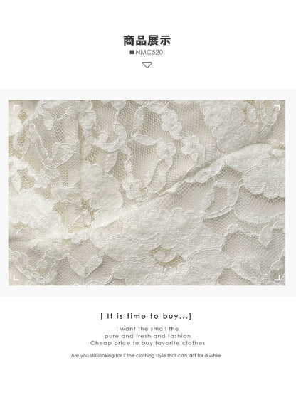 Fleece Lined V-Neck Lace Crop Top