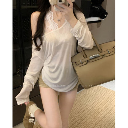 Boatneck Lace Top with Sleeveless and Long-Sleeve Options