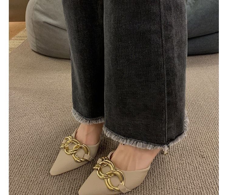 Stiletto Pointed Toe Chained D'Orsay Pumps