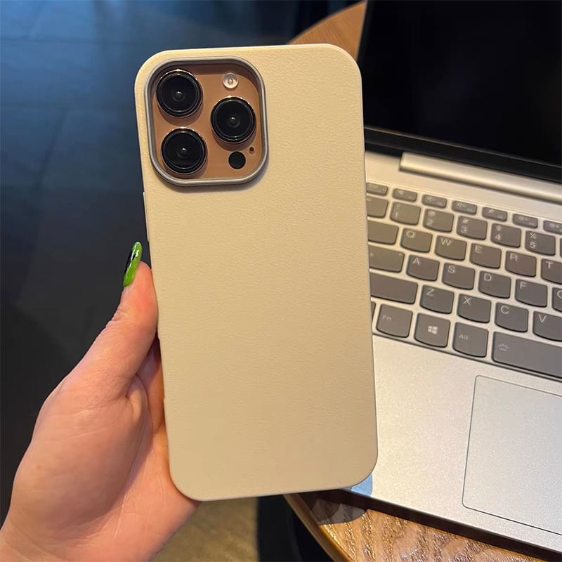 Plain Leather Case Faux Phone