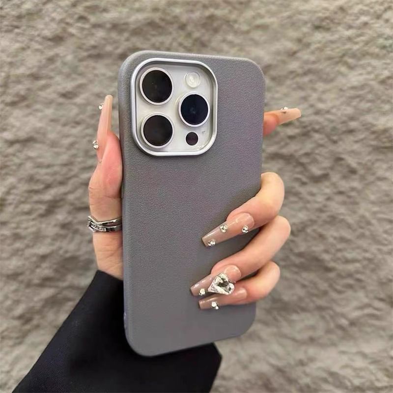 Plain Leather Case Faux Phone