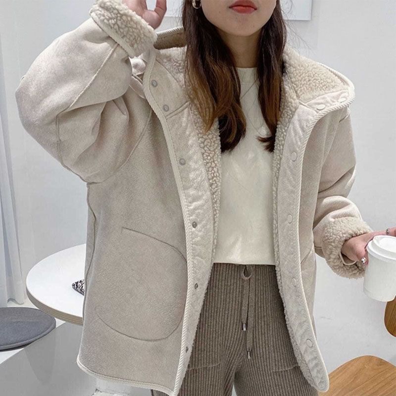 Long Sleeve Hooded Teddy Jacket