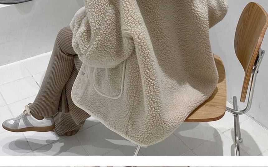 Long Sleeve Hooded Teddy Jacket