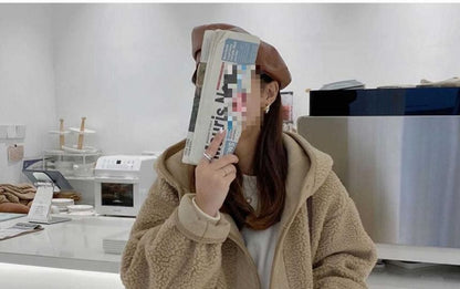 Long Sleeve Hooded Teddy Jacket