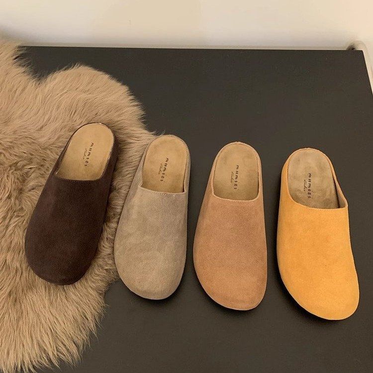 Plain Suede Faux Mules