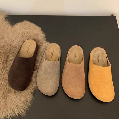 Plain Suede Faux Mules