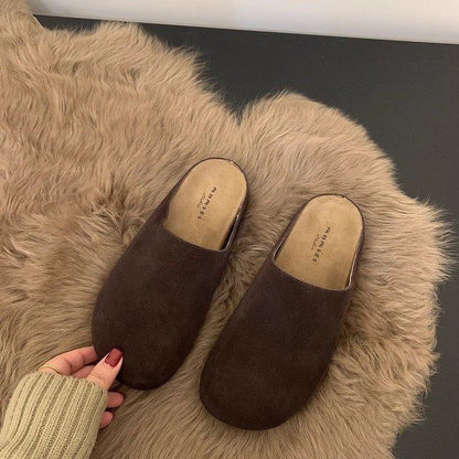 Plain Suede Faux Mules
