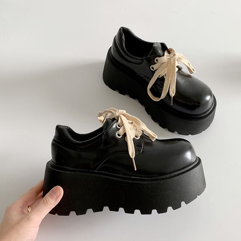 Lace-Up Platform Derby Shoes