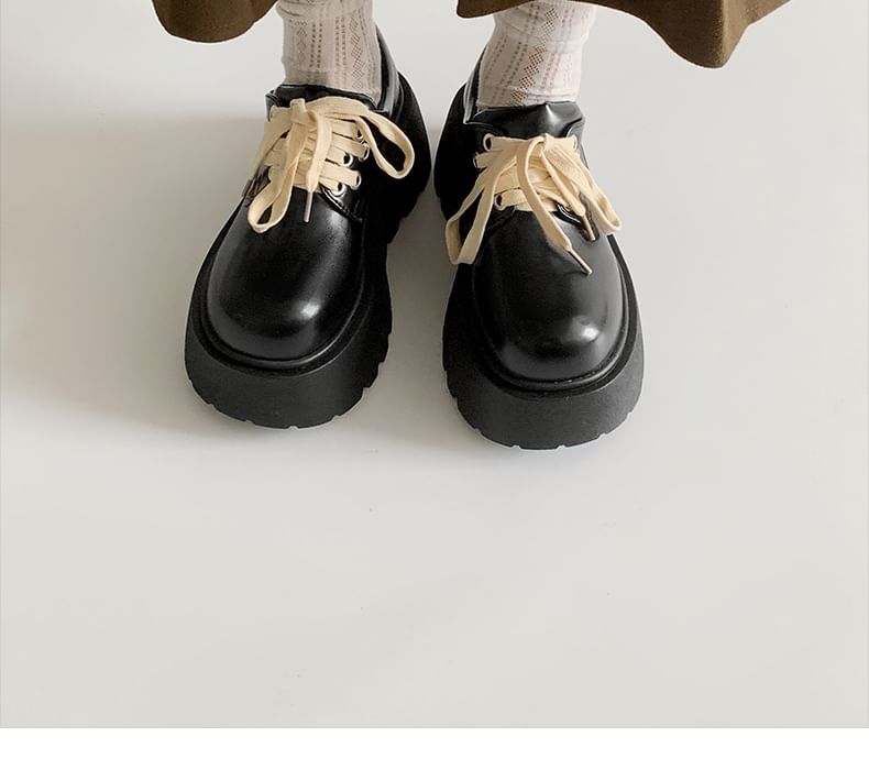 Lace-Up Platform Derby Shoes