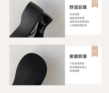 Heart Accent Faux Leather Platform Loafers