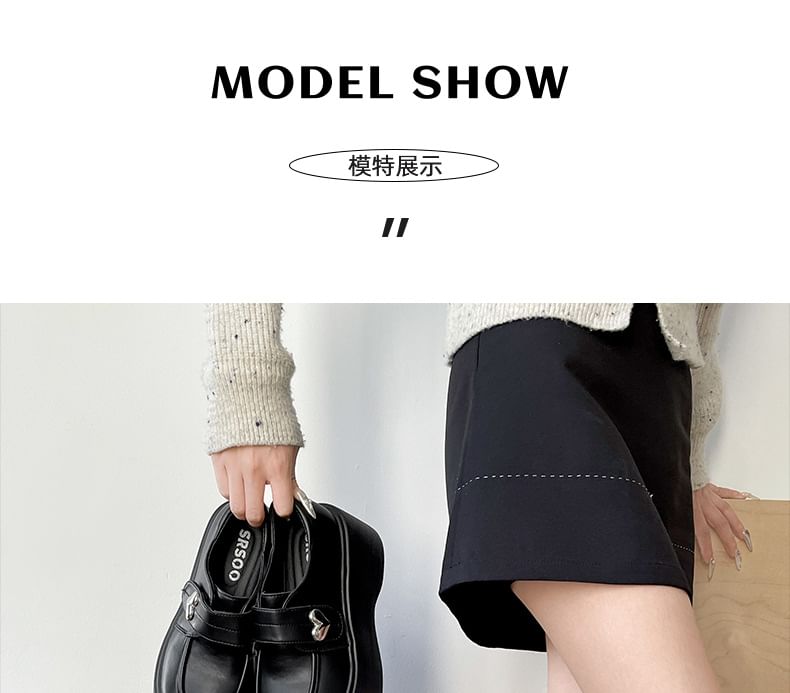 Heart Accent Faux Leather Platform Loafers