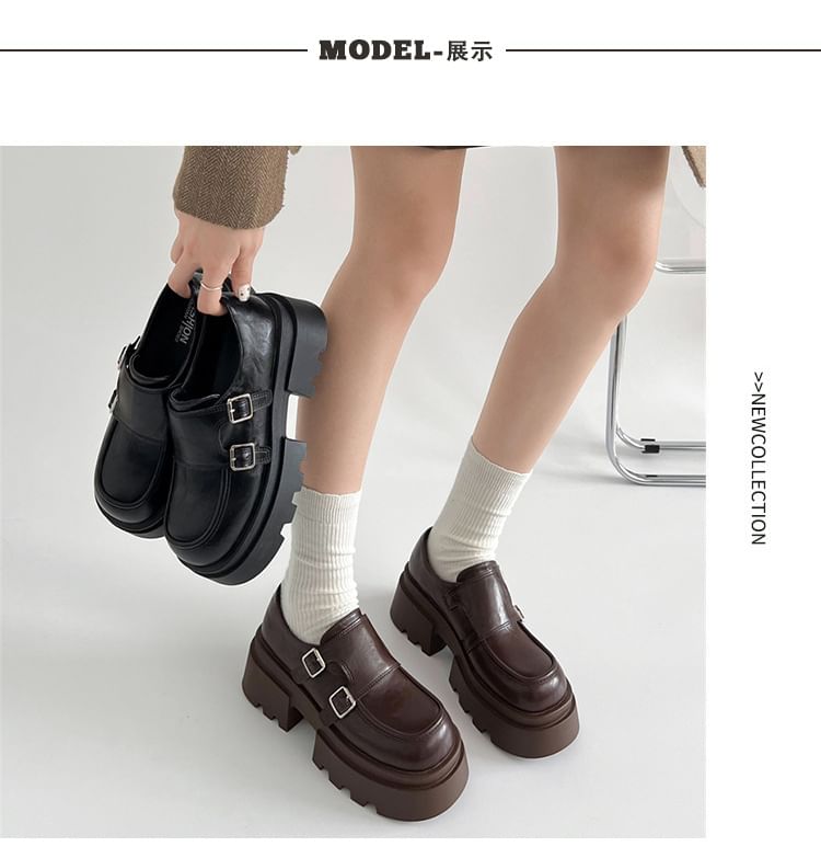 Platform Monk Strap Loafers