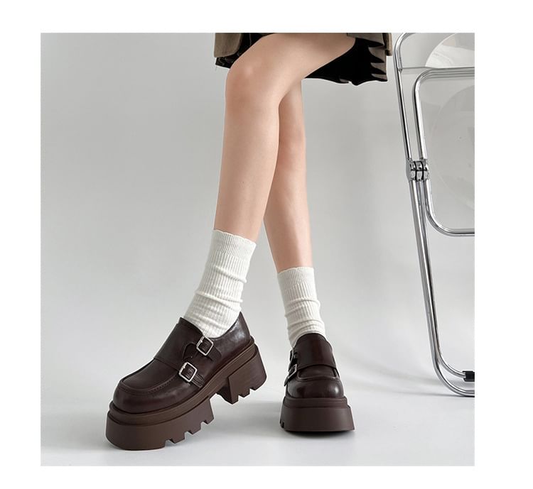 Platform Monk Strap Loafers