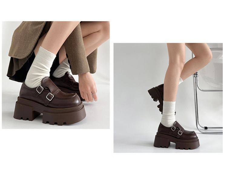 Platform Monk Strap Loafers
