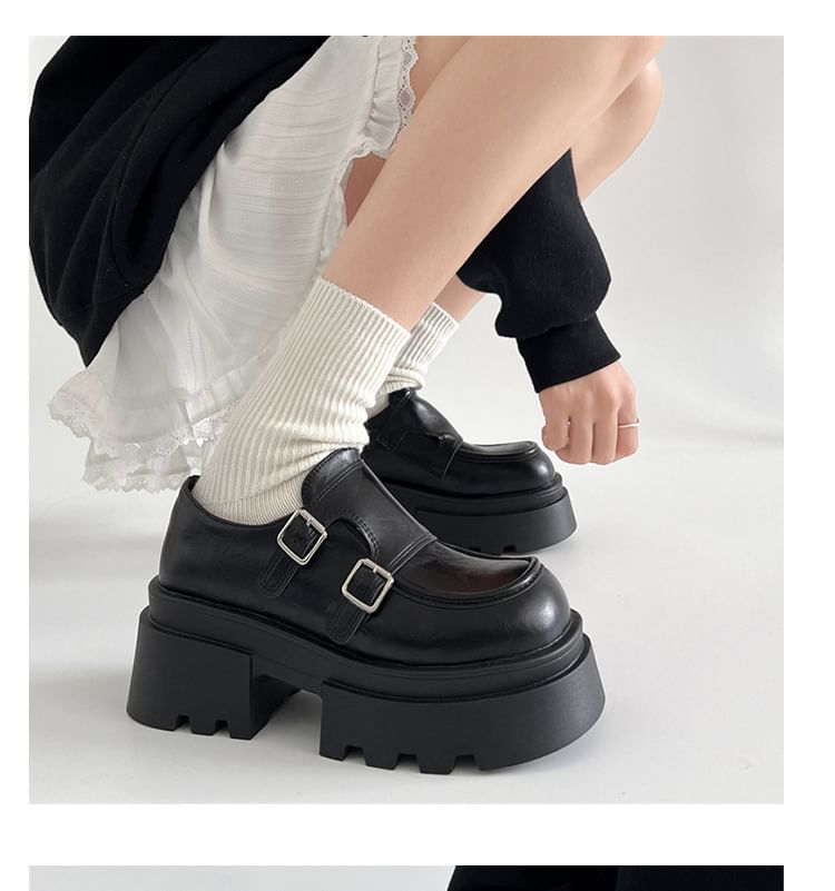 Platform Monk Strap Loafers