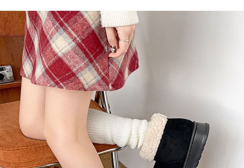 Bow Fleece-Lined Platform Short Snow Boots