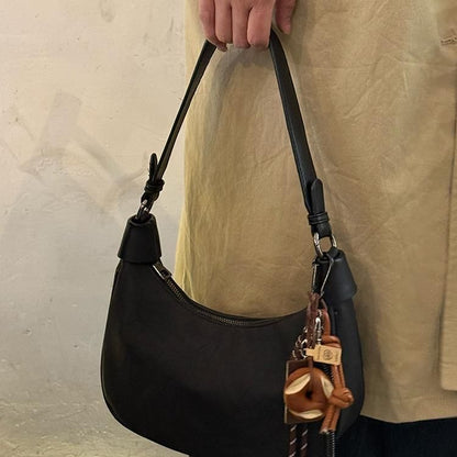 Plain Faux Suede Shoulder Bag