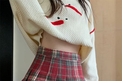 Plaid Pleated Mini Skirt - High Rise Style