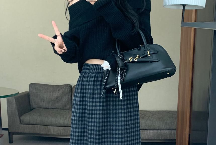Lace Trim Maxi Skirt - High Rise A-Line Design